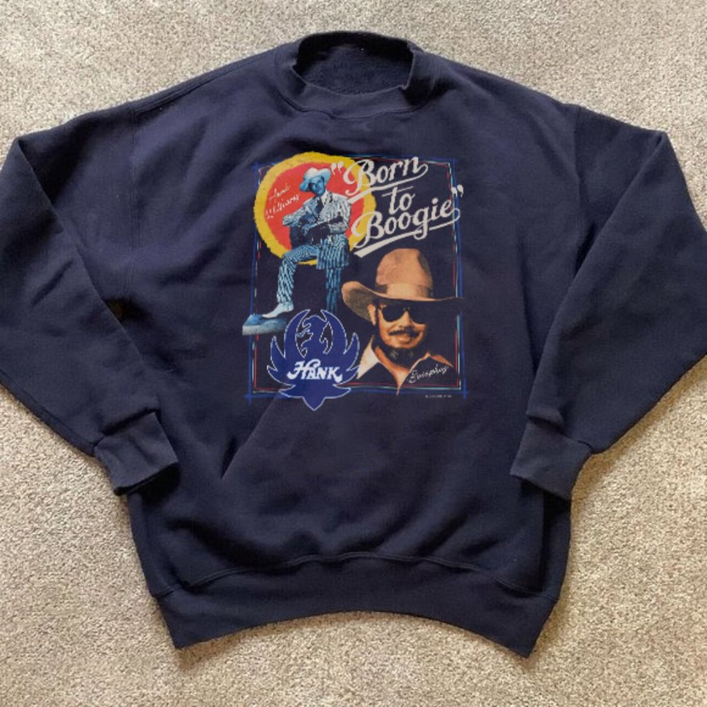 Navy Blue Born To Boogie Vintage shirt, Hank William Jr Bella Canvas Tee